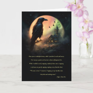 Carte Halloween Le Corbeau par Edgar Allan Poe Éffrayant