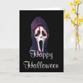 Carte Halloween le cri perçant effrayant (Fleur jaune)