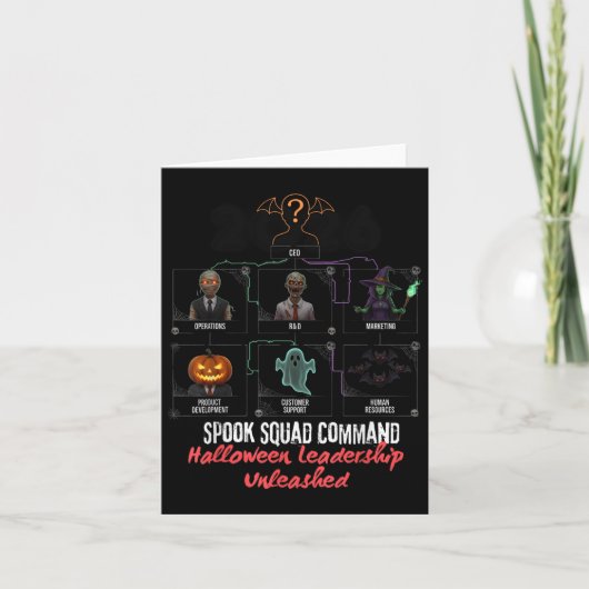 Carte Halloween Leadership Éffrayant Squad Commandement (Devant)