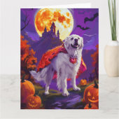 Carte Halloween les grandes Pyrénées Vampire Citrouilles (Devant)