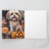 Carte Halloween Lhassa Apso Avec Peur Citrouille (Intérieur)