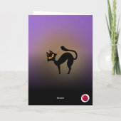 Carte Halloween magique de chat noir (Dos)