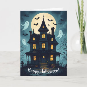 Carte Halloween Maison éffrayante