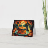 Carte Halloween Maison hantée gâteau d'anniversaire (Devant)