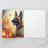 Carte Halloween Malinois Belge Avec Des Citrouilles Effr (Intérieur)