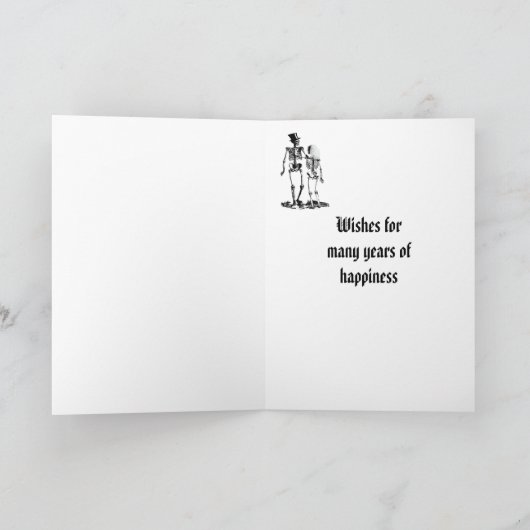 Carte Halloween Mariage Skeleton Couple Félicitations (Intérieur)