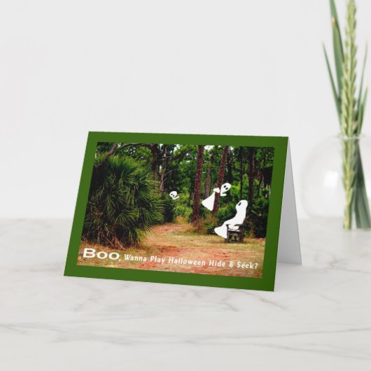 Carte Halloween, Masquer et rechercher avec des fa (Devant)