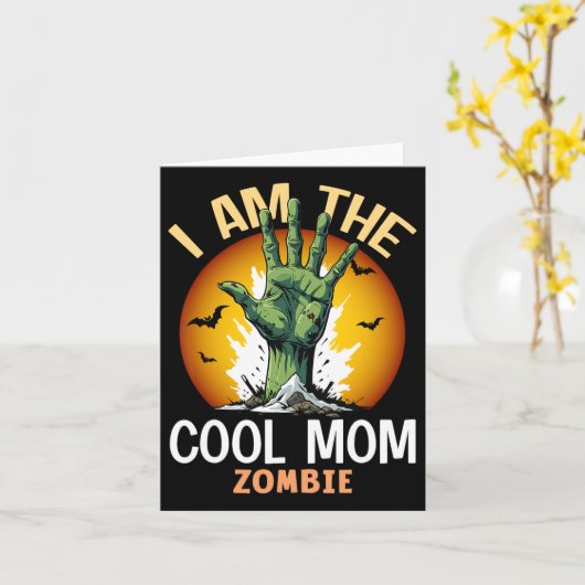 Carte Halloween Matching Cool Maman Costume Zombie Costu (Fleur jaune)