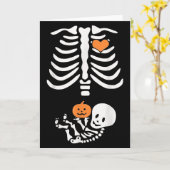 Carte Halloween Maternity Skeleton Baby Heart Pregnancy (Fleur jaune)