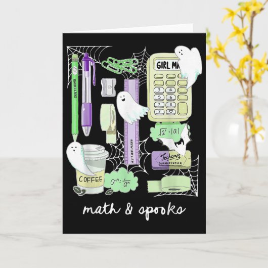 Carte Halloween Math Teacher Ghosts Trig Or Treat Studen (Fleur jaune)