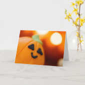 Carte Halloween mignonne Citrouille Cupcake Sweet Treat (Fleur jaune)