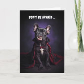 Carte Halloween mignonne Français Bulldog Frenche Vampir (Devant)