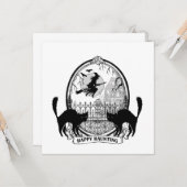 Carte Halloween moderne (Devant/Arrière en situation)