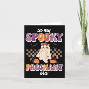 Carte Halloween Mon Éffrayante Era Enceinte Retro Ghost
