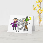 Carte Halloween monstres t-shirts et cadeaux (Fleur jaune)