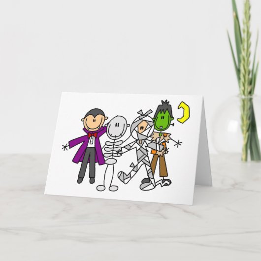 Carte Halloween monstres t-shirts et cadeaux (Devant)