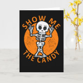 Carte Halloween Montrez-moi le squelette de bonbon (Fleur jaune)