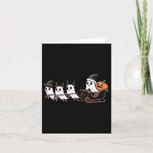 Carte Halloween Noël Père Noël Reindeer Ghost Happy G