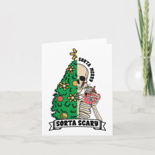 Carte Halloween Noël Squelette Sorta Joyeux scandale Xma