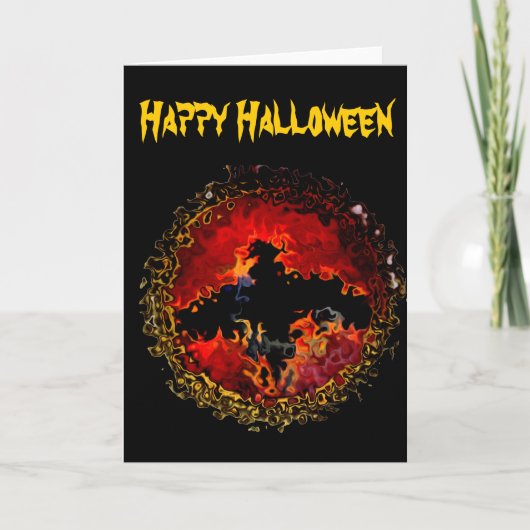 Carte Halloween noir éffrayant (Devant)