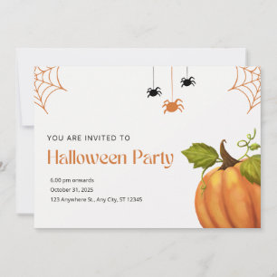 Carte Halloween orange et beige
