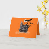 Carte Halloween orange fangstasé (Fleur jaune)