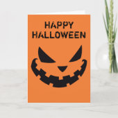 Carte Halloween orange personnalisé de Jack-o'-lantern e (Devant)
