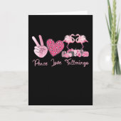 Carte Halloween Paix Amour Fallmingo Flamant Rose Citrou (Devant)