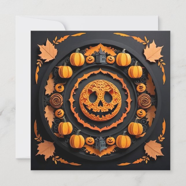 Carte Halloween Papercuat Mandala (Devant)