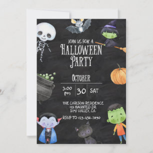 CARTE HALLOWEEN PARTY, KIDS HALLOWEEN, COSTUME PARTY