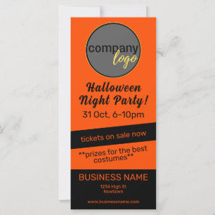 CARTE HALLOWEEN PARTY ORANGE BLACK BUSINESS COMPANY