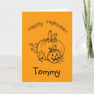 Carte Halloween personnalisée avec Citrouilles