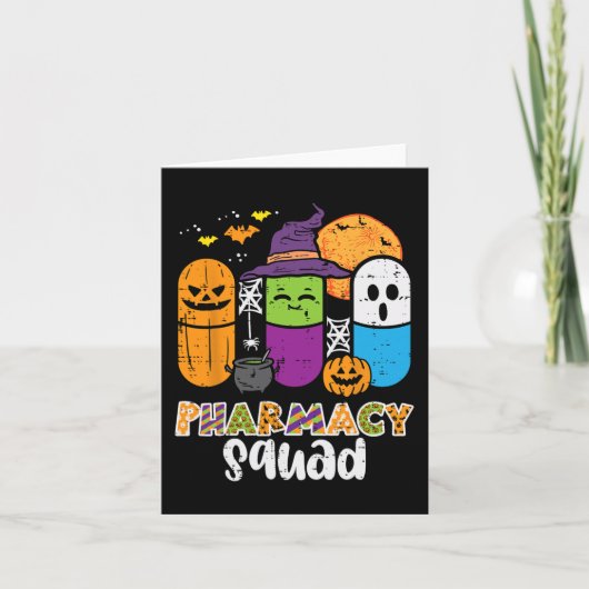 Carte Halloween Pharmacy Squad PIlls Costume Pharmaciste (Devant)