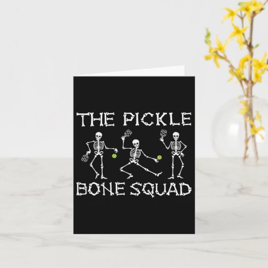 Carte Halloween Picklell Pickle Pickle Bone Squad Skelet (Fleur jaune)