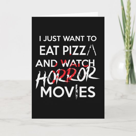 Carte Halloween Pizza Funny film d'horreur (Devant)