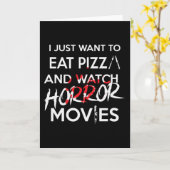 Carte Halloween Pizza Funny film d'horreur (Fleur jaune)