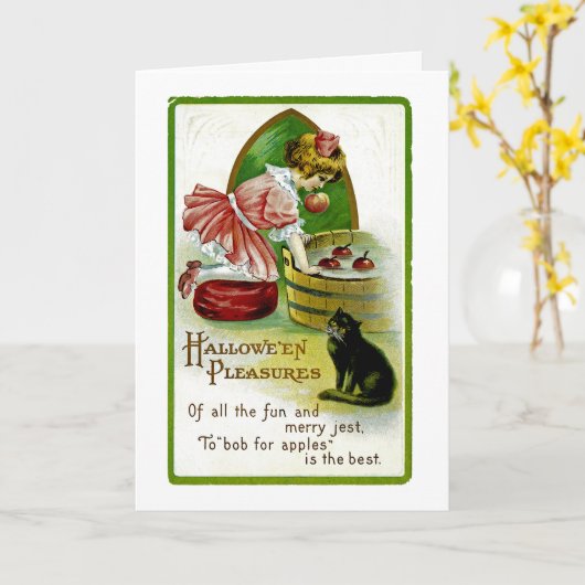 Carte Hallowe'en Plaisirs (Fleur jaune)