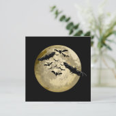 Carte Halloween Pleine lune De Récolte Et Bateaux De Vol (Debout devant)