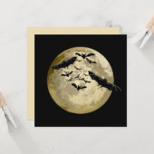 Carte Halloween Pleine lune De Récolte Et Bateaux De Vol (Devant/Arrière en situation)