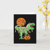 Carte Halloween pour garçons Dinosaur T-rex Mummy Pumpk (Fleur jaune)
