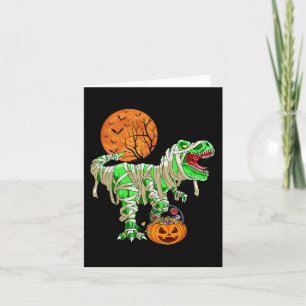 Carte Halloween pour garçons Dinosaur T-rex Mummy Pumpk