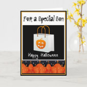 Carte Halloween pour Son (Fleur jaune)