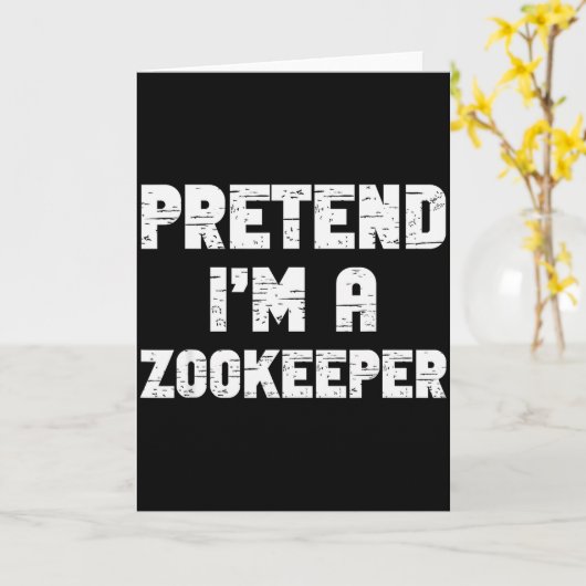 Carte Halloween Pretend I'm A Zookeeper Costume Lazy Zoo (Fleur jaune)