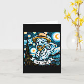Carte Halloween professeur d'art fantôme (Fleur jaune)