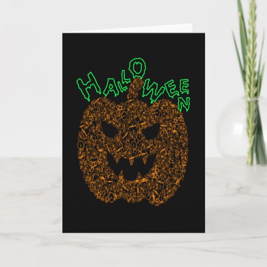 Carte Halloween Pumpkin Scary Bike (Devant)