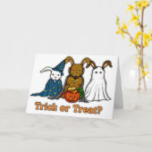 Carte Halloween Rabbits Trick ou le traitement (Fleur jaune)