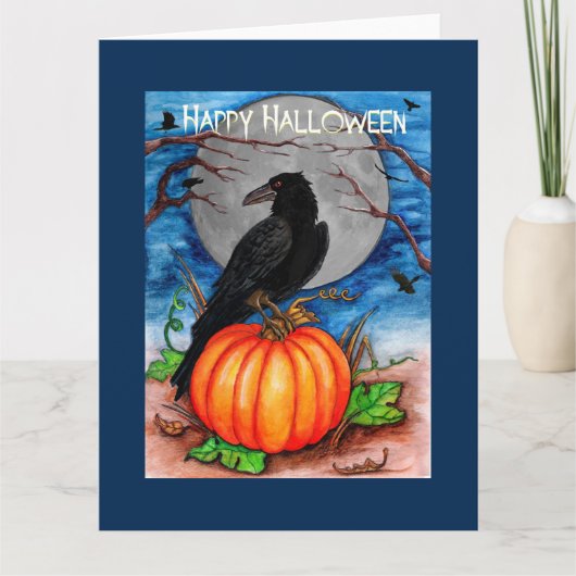 Carte Halloween Raven (Devant)