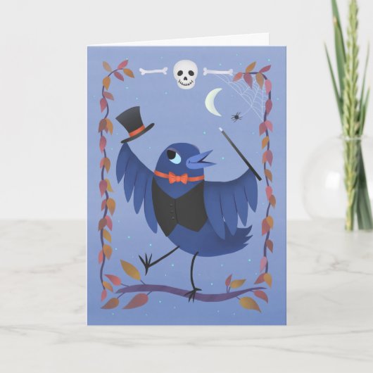 Carte Halloween Raven Crow Anniversaire (Devant)