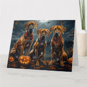 Carte Halloween Rhodesian Ridgeback Éffrayant (Devant)
