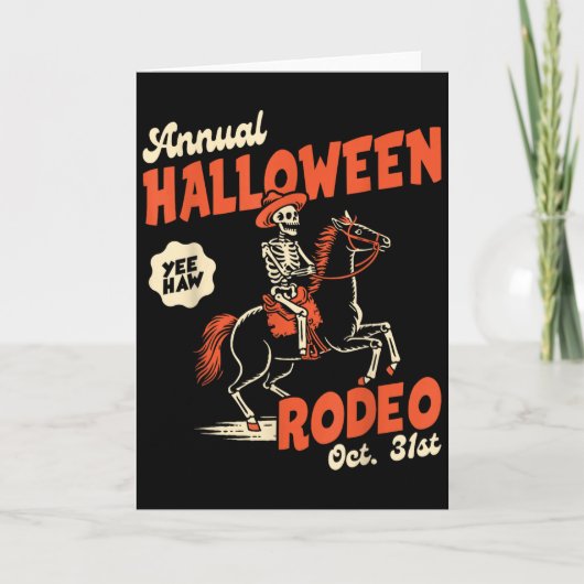 Carte Halloween Rodeo Horse Western Cowboy Fall Autumn S (Devant)